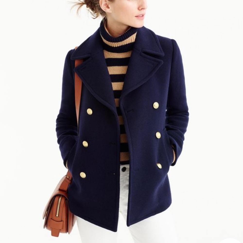 J.Crew Majesty Peacoat | Nello Gori Stadium Cloth | Size 2 | Navy